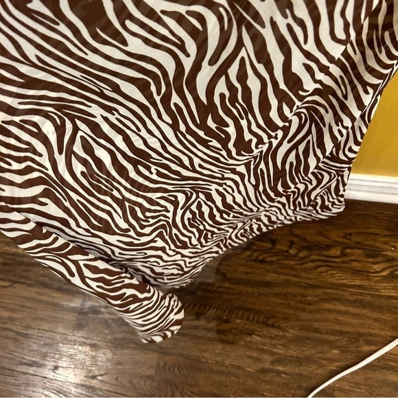 Beige Botany NEW hard to handle Zebra Print  Maxi Dress with Scoop Back L - Picture 5 of 10